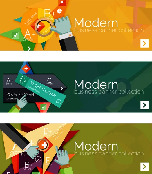 Modern flat design infographic banners — Stock Vector