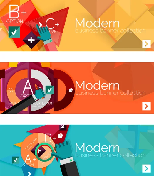 Modern flat design infographic banners — Stock Vector