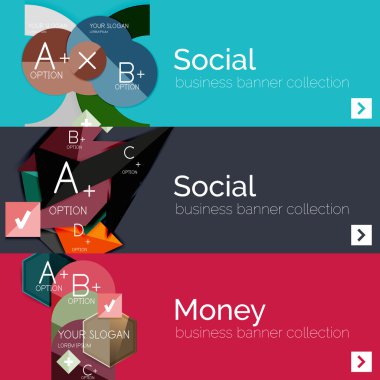 Düz modern bilgi afiş kümesi