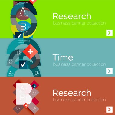 Düz modern bilgi afiş kümesi