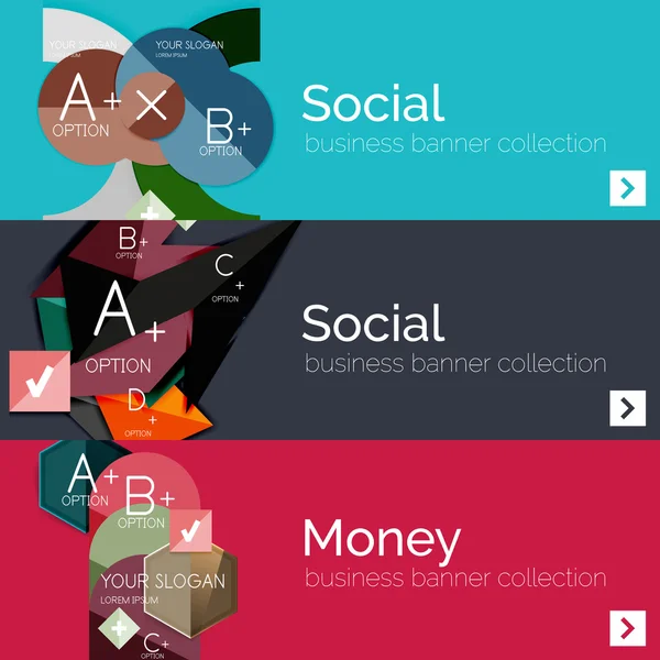 Düz modern bilgi afiş kümesi