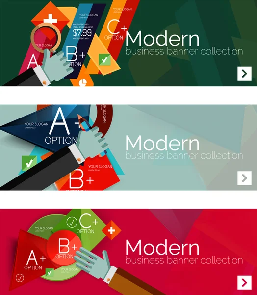 Moderní plochý design infographic nápisy — Stockový vektor