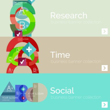 Düz tasarım vektör Infographic afiş geometrik infographics ile