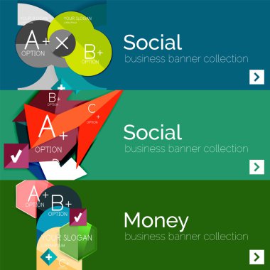 Düz tasarım vektör Infographic afiş geometrik infographics ile