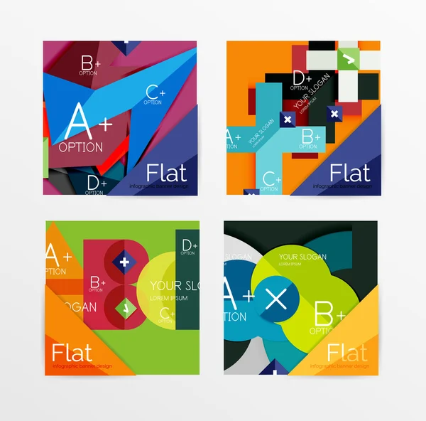 Bannière infographique de forme carrée design plat — Image vectorielle