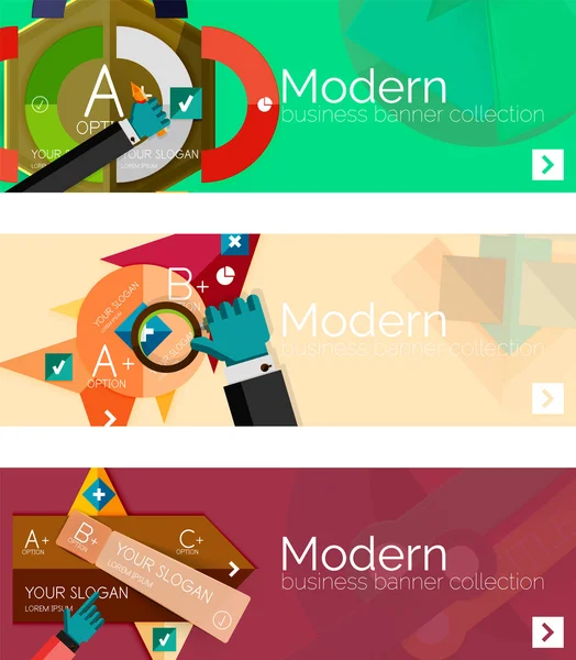 Modern platt design infographic banners — Stock vektor