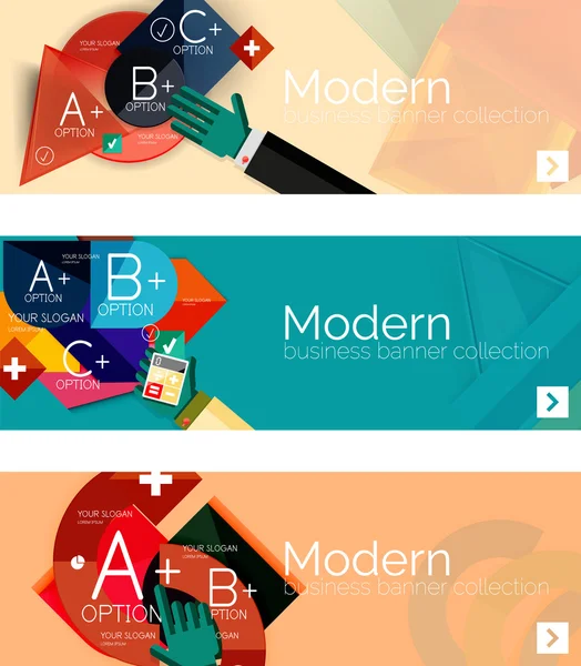 Modern flat design infographic banners — Stock Vector