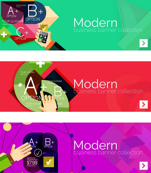 Modern flat design infographic banners — Stock Vector