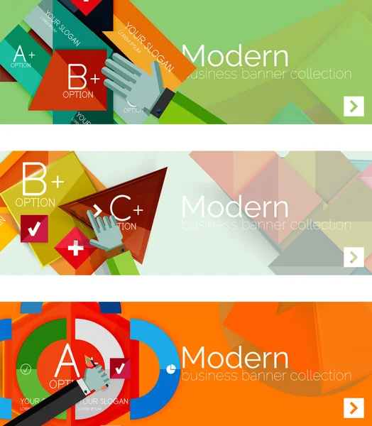 モダンなフラット デザイン インフォ グラフィック バナー — ストックベクタ