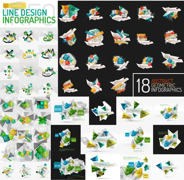 Vector mega verzameling van moderne zakelijke infographic sjablonen — Stockvector