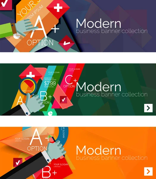 モダンなフラット デザイン インフォ グラフィック バナー — ストックベクタ