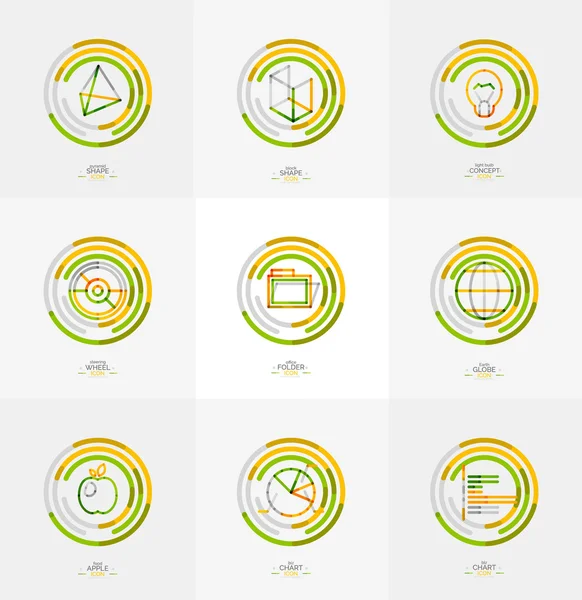 Ensemble minimal d'icônes web de conception de lignes minces — Image vectorielle