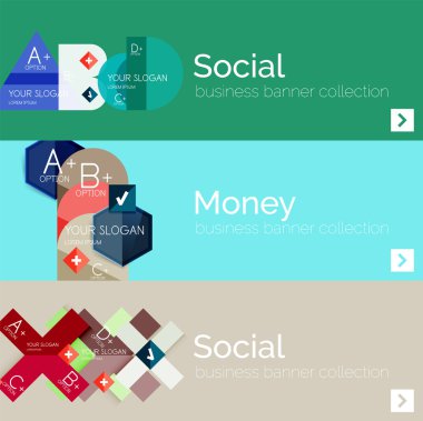 Düz modern bilgi afiş kümesi