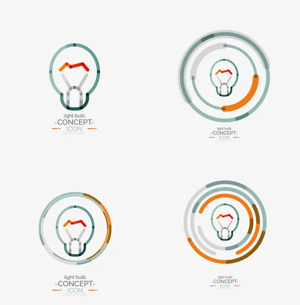라이트 전구 최소한의 디자인 로고 — 스톡 벡터