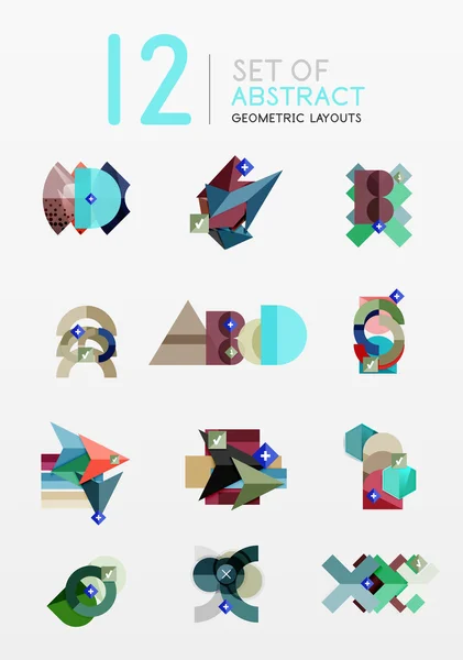 Conjunto de vector diseño geométrico abstracto — Archivo Imágenes Vectoriales