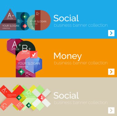 Düz modern bilgi afiş kümesi