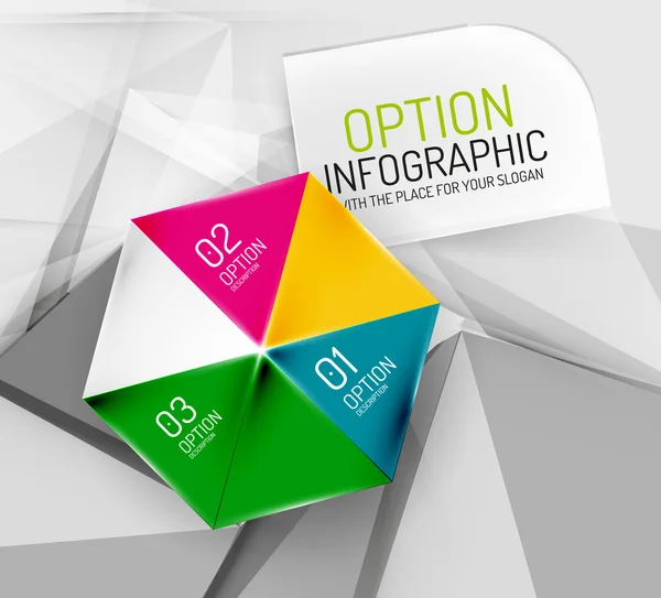 Business géométrique étapes de l'option infographies — Image vectorielle