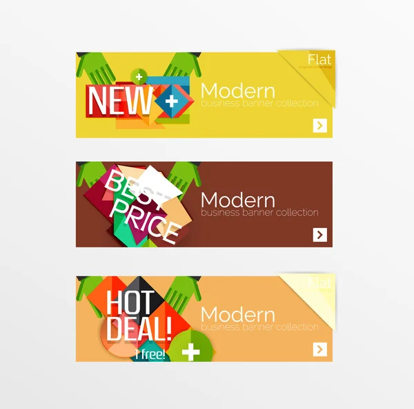 Conjunto de banners con pegatinas, etiquetas y elementos para la venta — Vector de stock