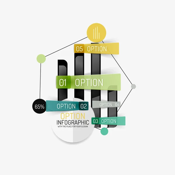 Infografías web de oficina de diseño de línea mínima — Archivo Imágenes Vectoriales