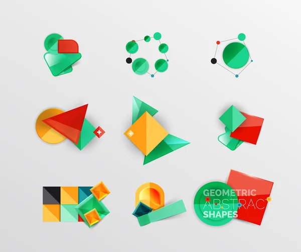 Vector set of abstract geometric shape icons — Stock Vector