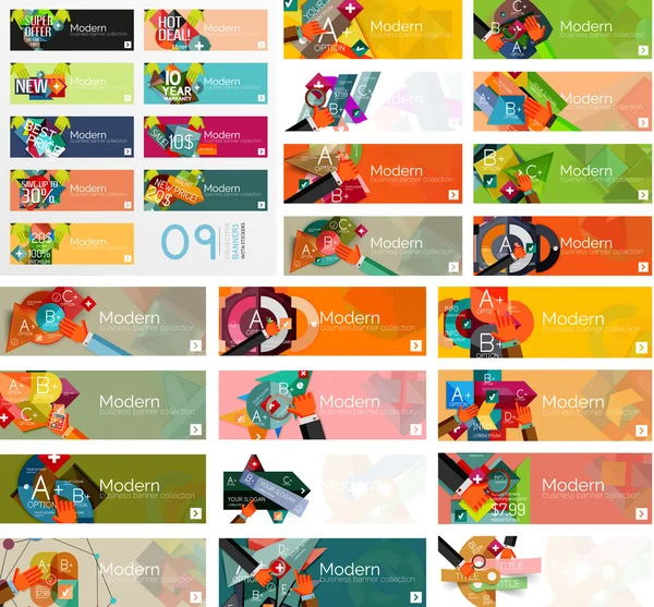 Mega collection of flat design infographic banners — Stock Vector