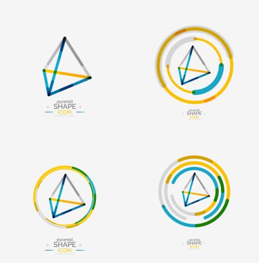 Piramit şekli çizgili Tema