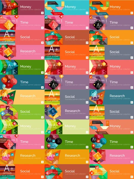Mega verzameling van platte ontwerp infographic banners — Stockvector