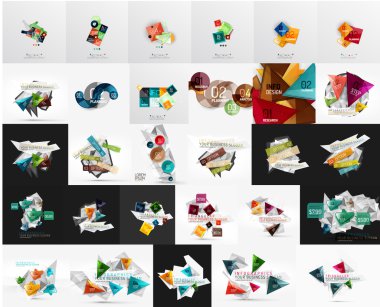 Mega set soyut geometrik web afiş süslemeleri