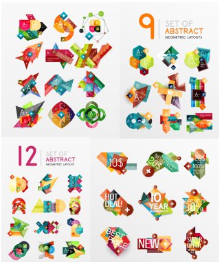 Kağıt grafik afiş, etiketleri mega toplama