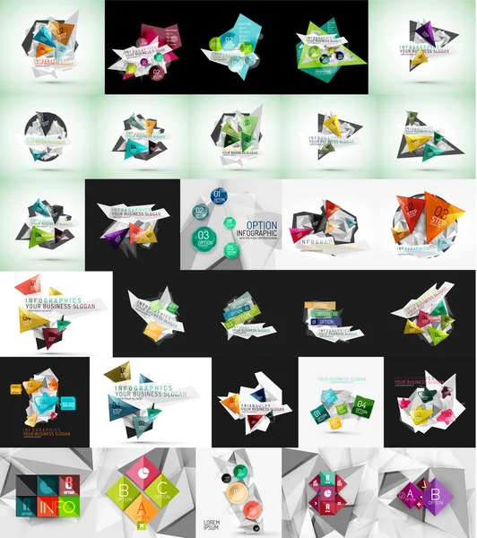 Mega ensemble de mises en page infographiques, étiquettes, boîtes web — Image vectorielle