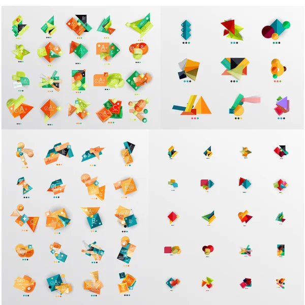 Kağıt grafik afiş, etiketleri mega toplama — Stok Vektör