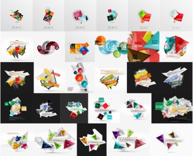 Mega set soyut geometrik web afiş süslemeleri
