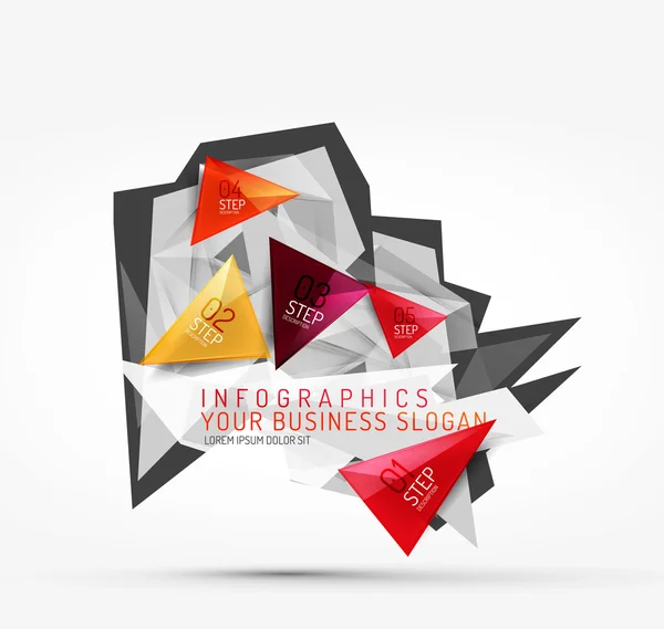 Modern polygonal origami paper infographics — Stock Vector