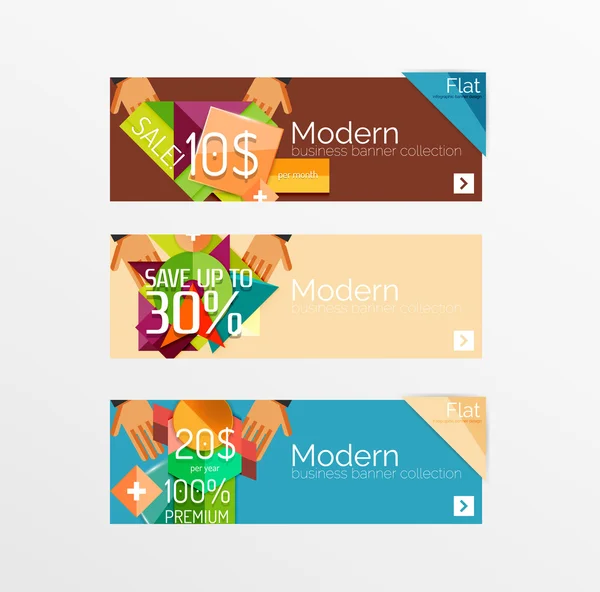 Set van banners met stickers, etiketten en elementen te koop — Stockvector