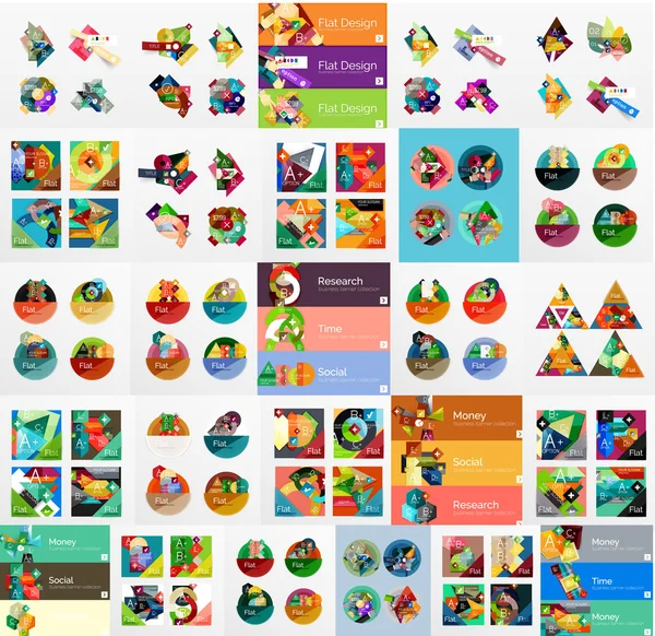 Mega collection of flat web infographics — Stock Vector