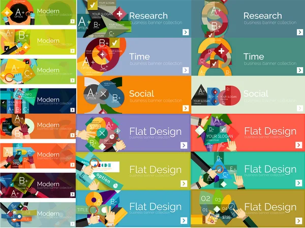 Mega колекція пласких веб-інфографічних концепцій та банерів, різні універсальні набори — стоковий вектор