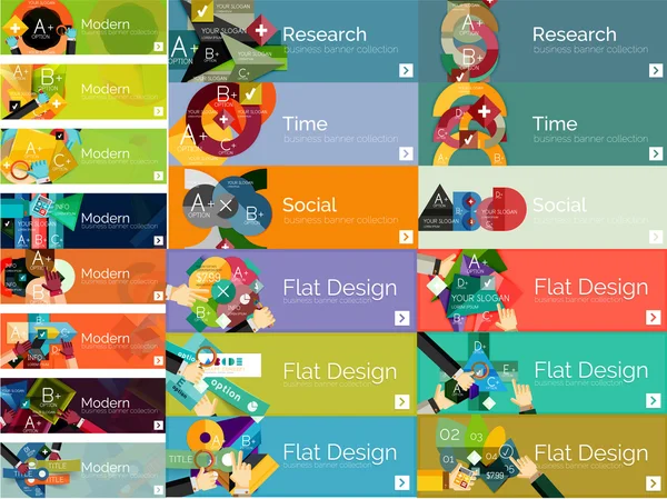 Mega colección de conceptos de infografía web plana y pancartas, varios conjuntos universales — Archivo Imágenes Vectoriales