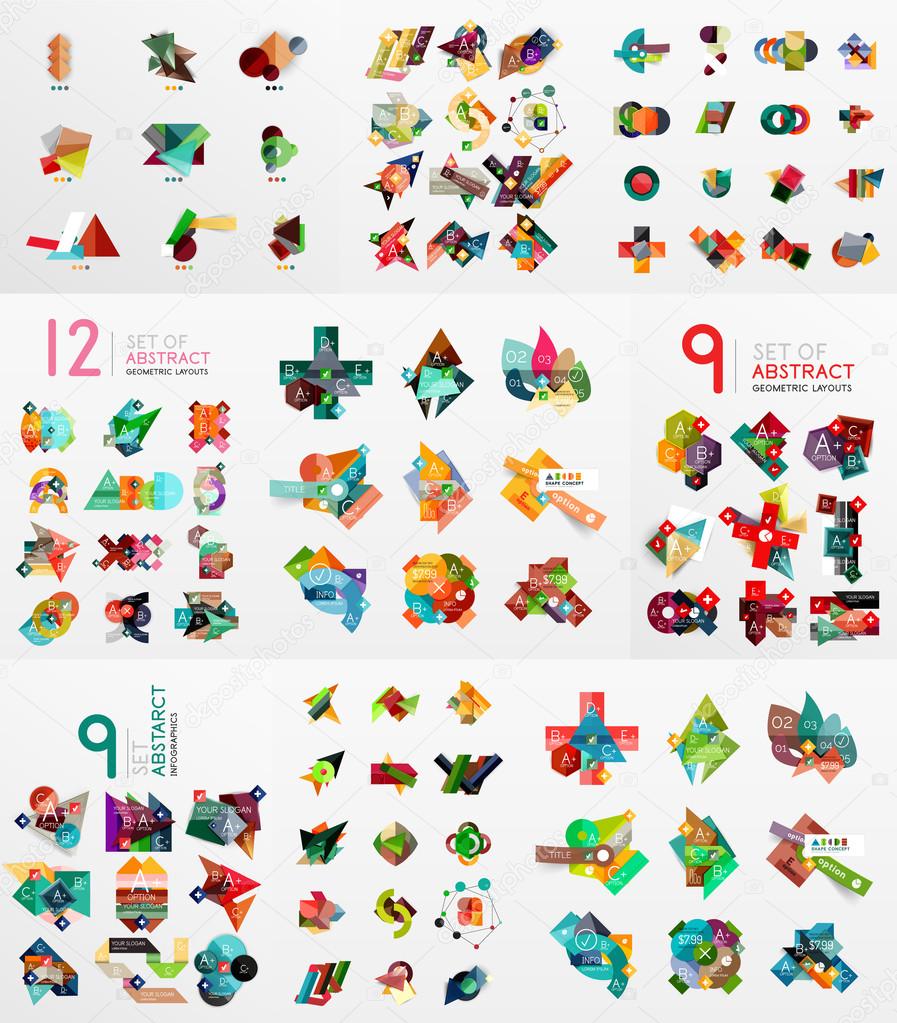 Vector set of paper graphics