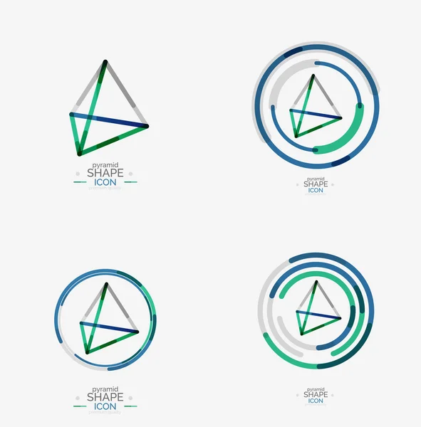 Conception de ligne de forme de pyramide — Image vectorielle