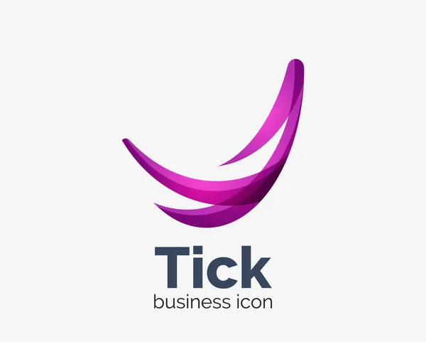 Modern tick abstract wave logo design — Stock Vector