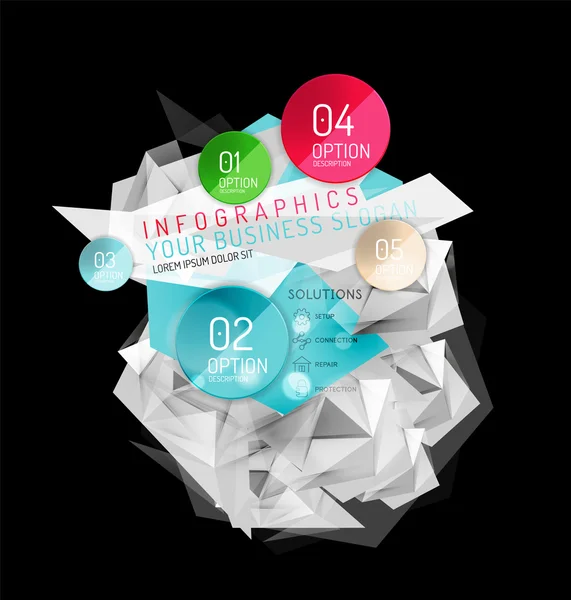 Layout de infográficos triangulares abstratos de negócios — Vetor de Stock