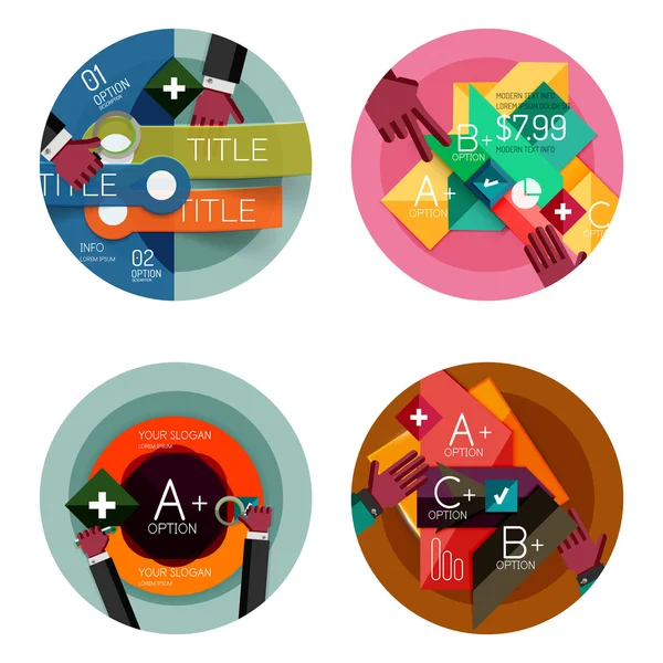 Verzameling platte ontwerp cirkel optie infographics concepten — Stockvector