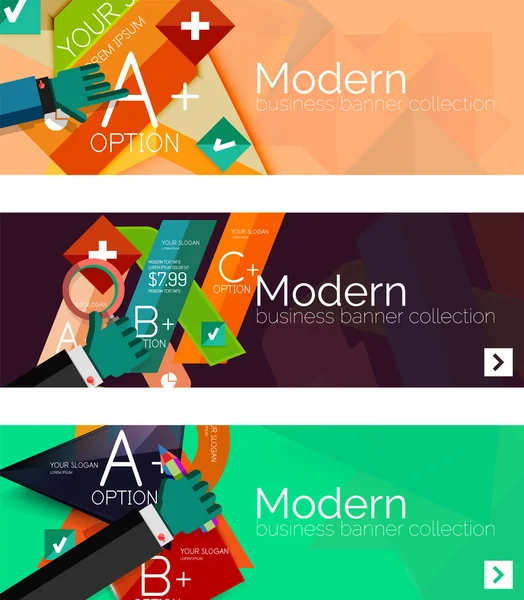 モダンなフラット デザイン インフォ グラフィック バナー — ストックベクタ