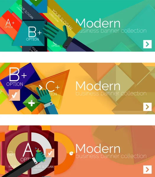 モダンなフラット デザイン インフォ グラフィック バナー — ストックベクタ
