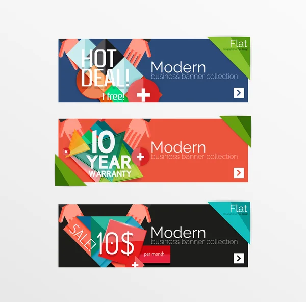 Set van banners met stickers, etiketten en elementen te koop — Stockvector