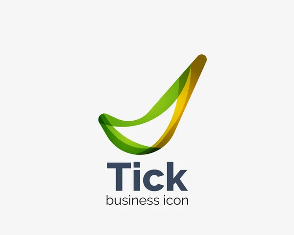 Modern tick abstract wave logo design — Stock Vector