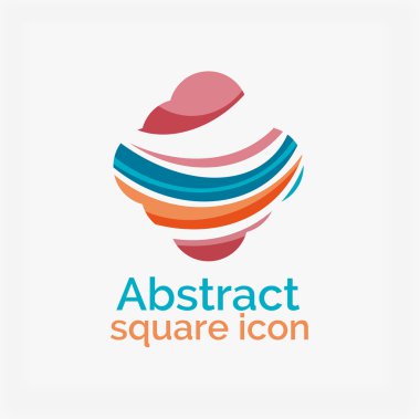 Temiz zarif daire şeklinde soyut geometrik logo. Herhangi bir fikir için evrensel