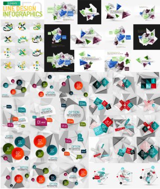 Vektör mega set modern iş Infographic şablonları
