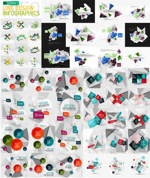 Vektor-Mega-Set moderner Geschäftsinfografik-Vorlagen — Stockvektor