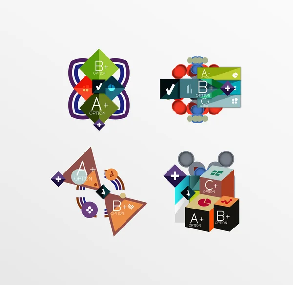 Conjunto de formas geométricas abstractas con opciones — Vector de stock